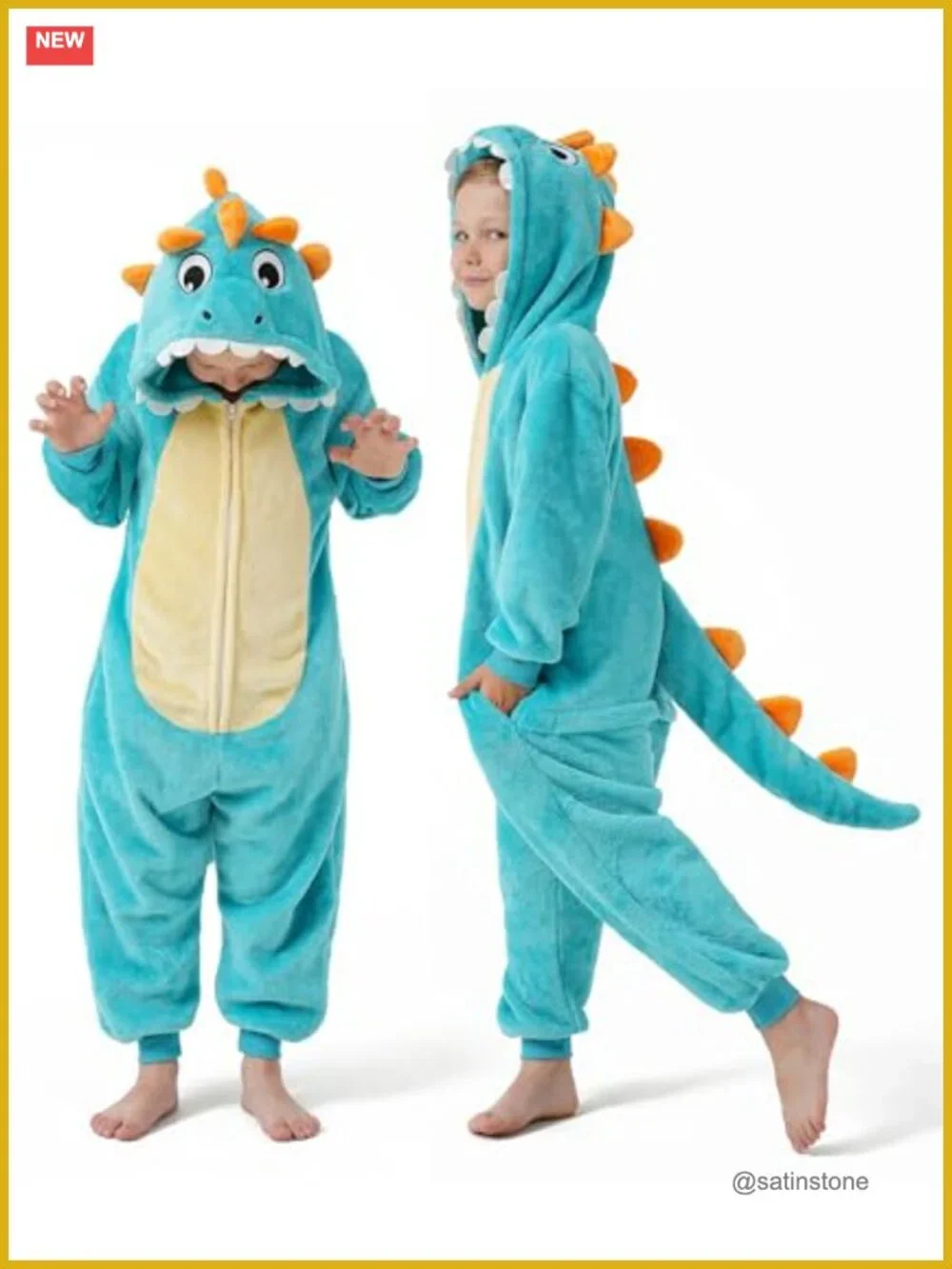Kids Animal Onesie Halloween Costume Cosplay Pajamas Flannel 3-14Y